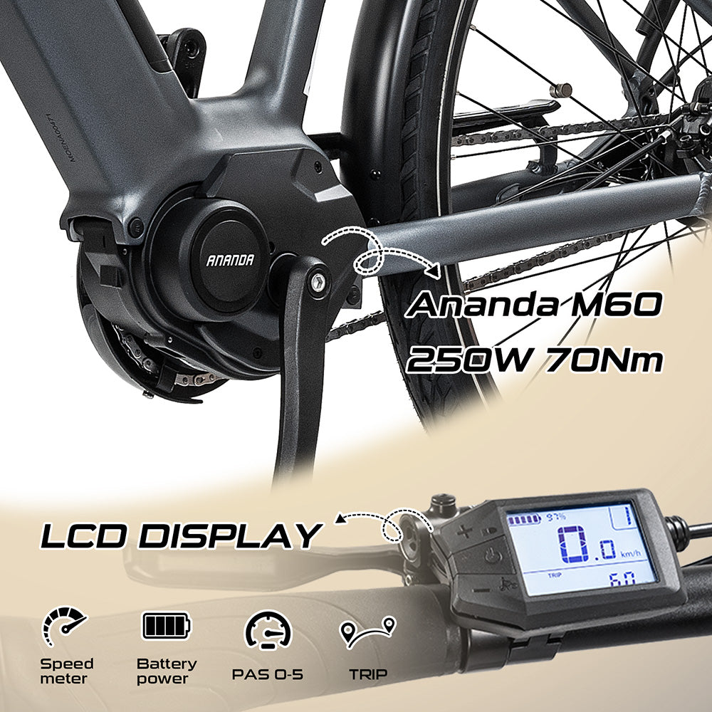 REX Commuter+ Cityrad E-Bike 28 Zoll, Mittelmotor, Pedelec Damen & Herren