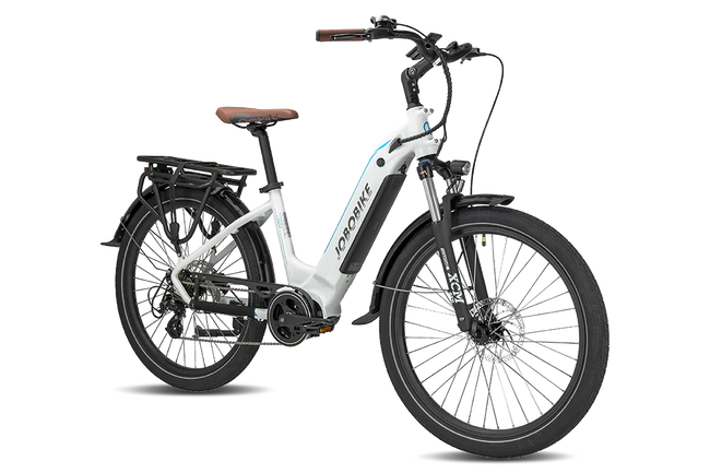 JOBOBIKE E-Bike Linda Leistungsstarkes Elektrofahrrad mit 26" Reifen 250W, 7 Gang, Mittelmotor, (1 tlg), Komfortabler Fahrspaß, Ausdauernder Akku, Vielseitige Schaltung