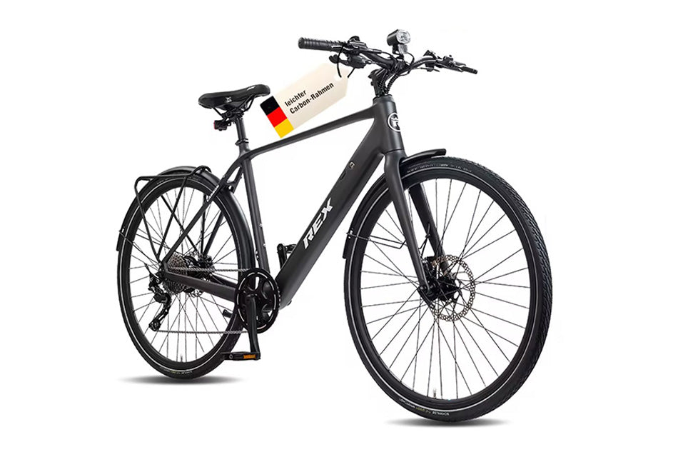 REX Carbon E-Bike 17kg leichter Carbon-Rahmen, 28 Zoll, Damen & Herren
